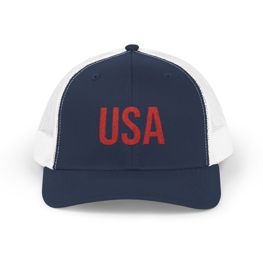 USA Embroidered Trucker Hat | Patriotic Snapback Cap for Fourth of July