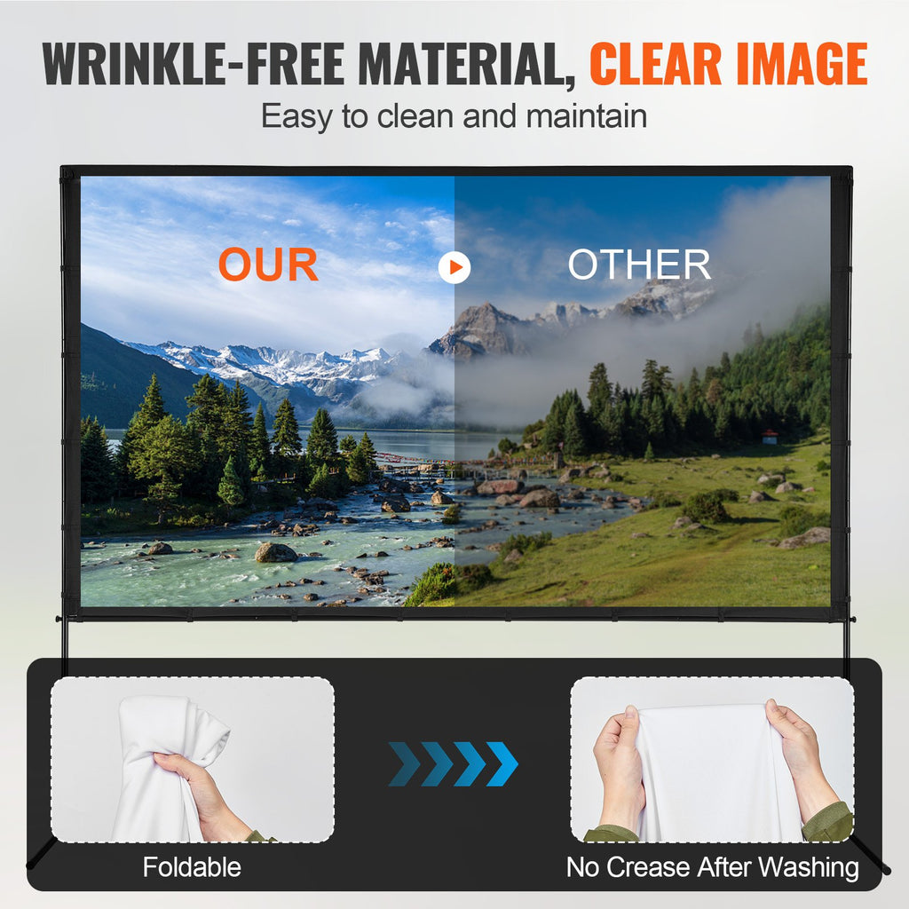 Outdoor Projector Screen 120” – Ideal for World Cup 2026 & Backyard Movie Nights