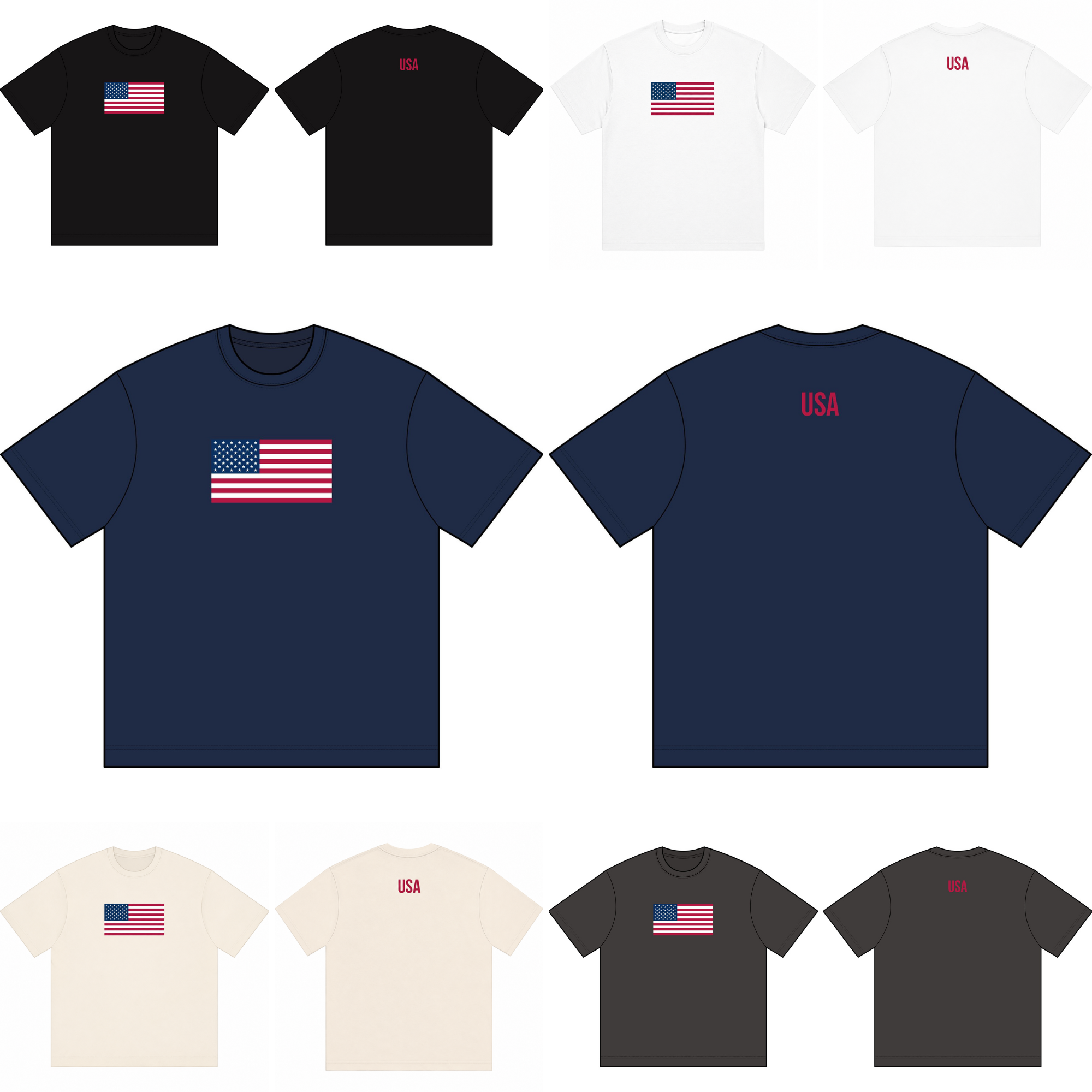 American Flag T-Shirt | USA Back Print Patriotic Shirt for Men