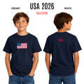 American Flag Youth Tee | USA Back Print Shirt for Boys & Girls