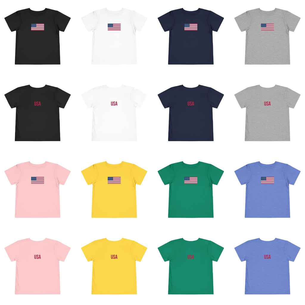 American Flag Toddler Tee | Patriotic USA Shirt for Boys & Girls