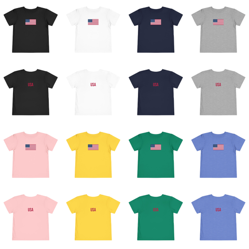 American Flag Toddler Tee | Patriotic USA Shirt for Boys & Girls