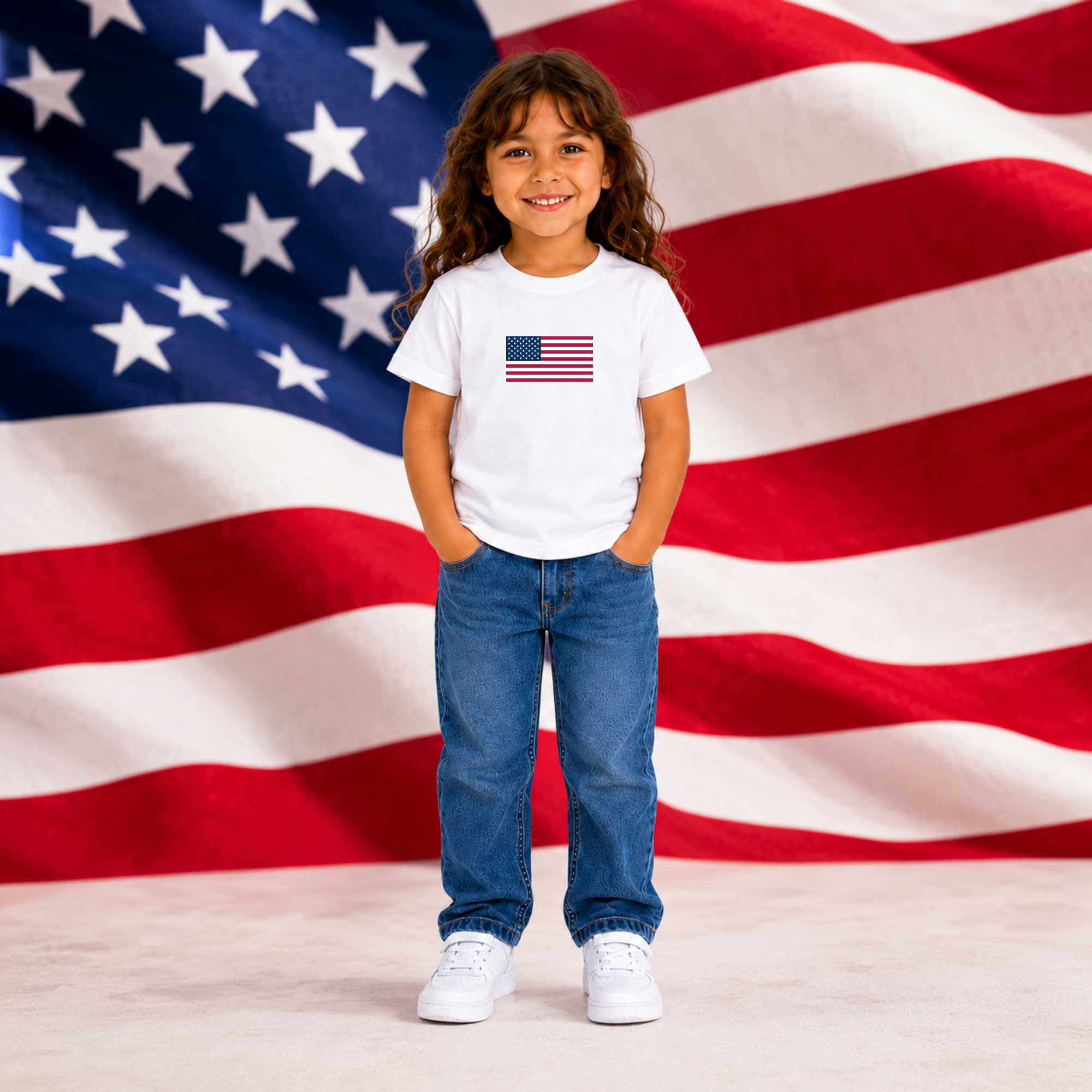 American Flag Toddler Tee | Patriotic USA Shirt for Boys & Girls
