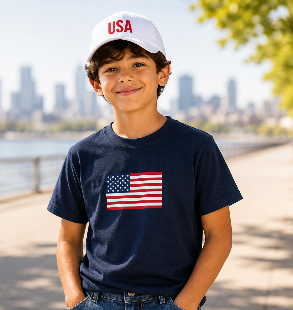 Kids USA Embroidered Cap | Patriotic Baseball Hat for Boys & Girls