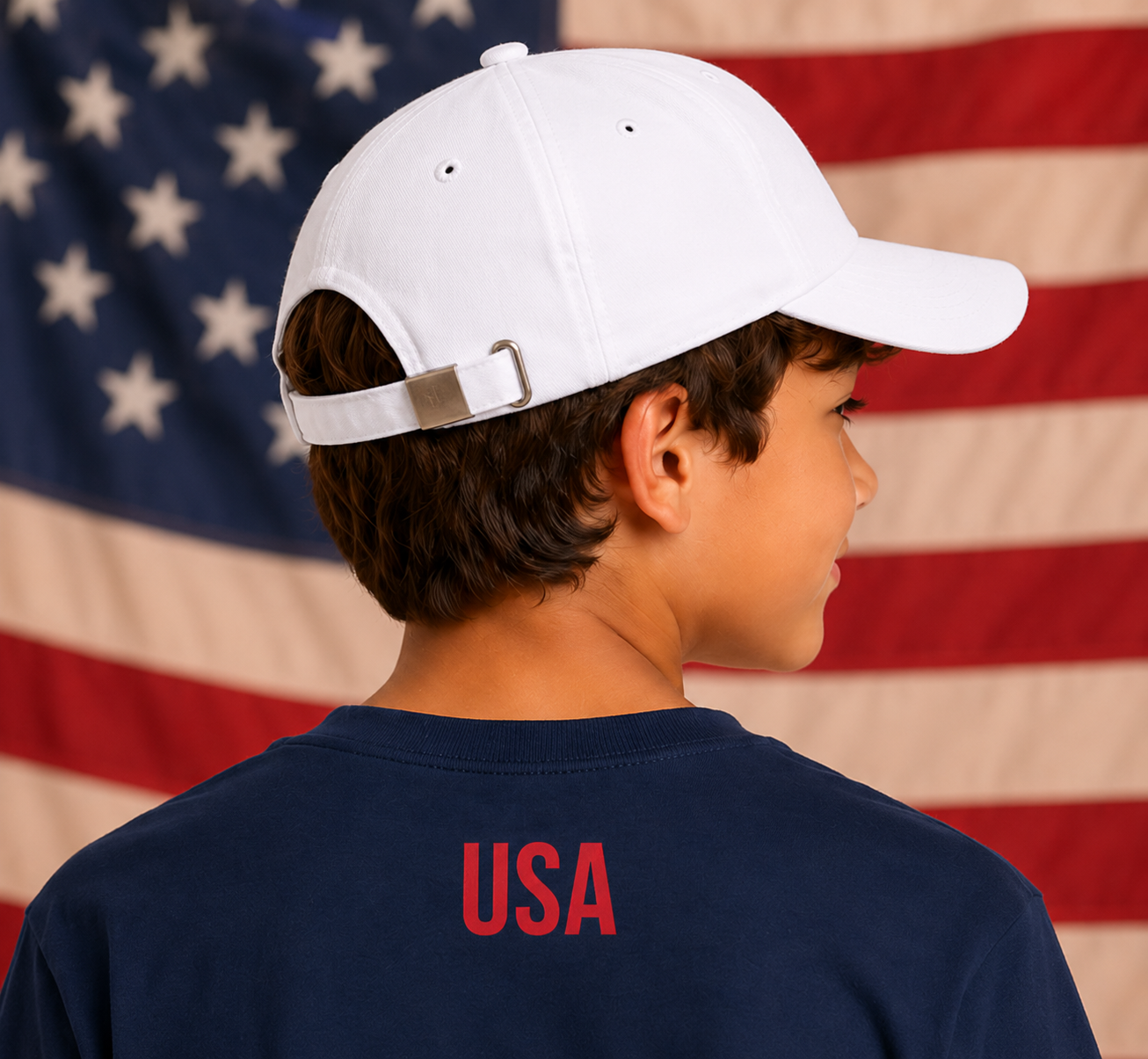 Kids USA Embroidered Cap | Patriotic Baseball Hat for Boys & Girls