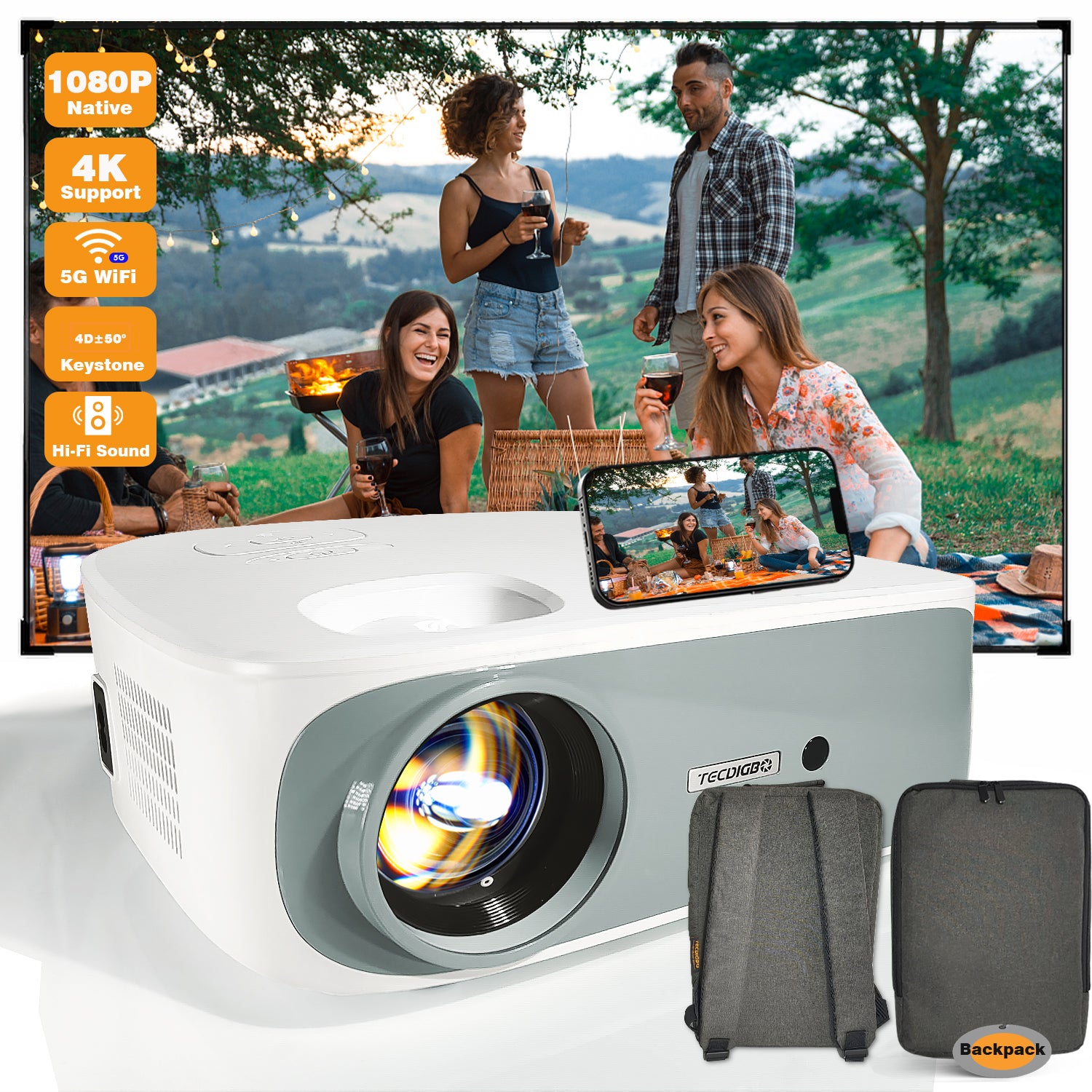 Portable Mini Projector for Outdoor Movies – Perfect for World Cup 2026 Watch Parties