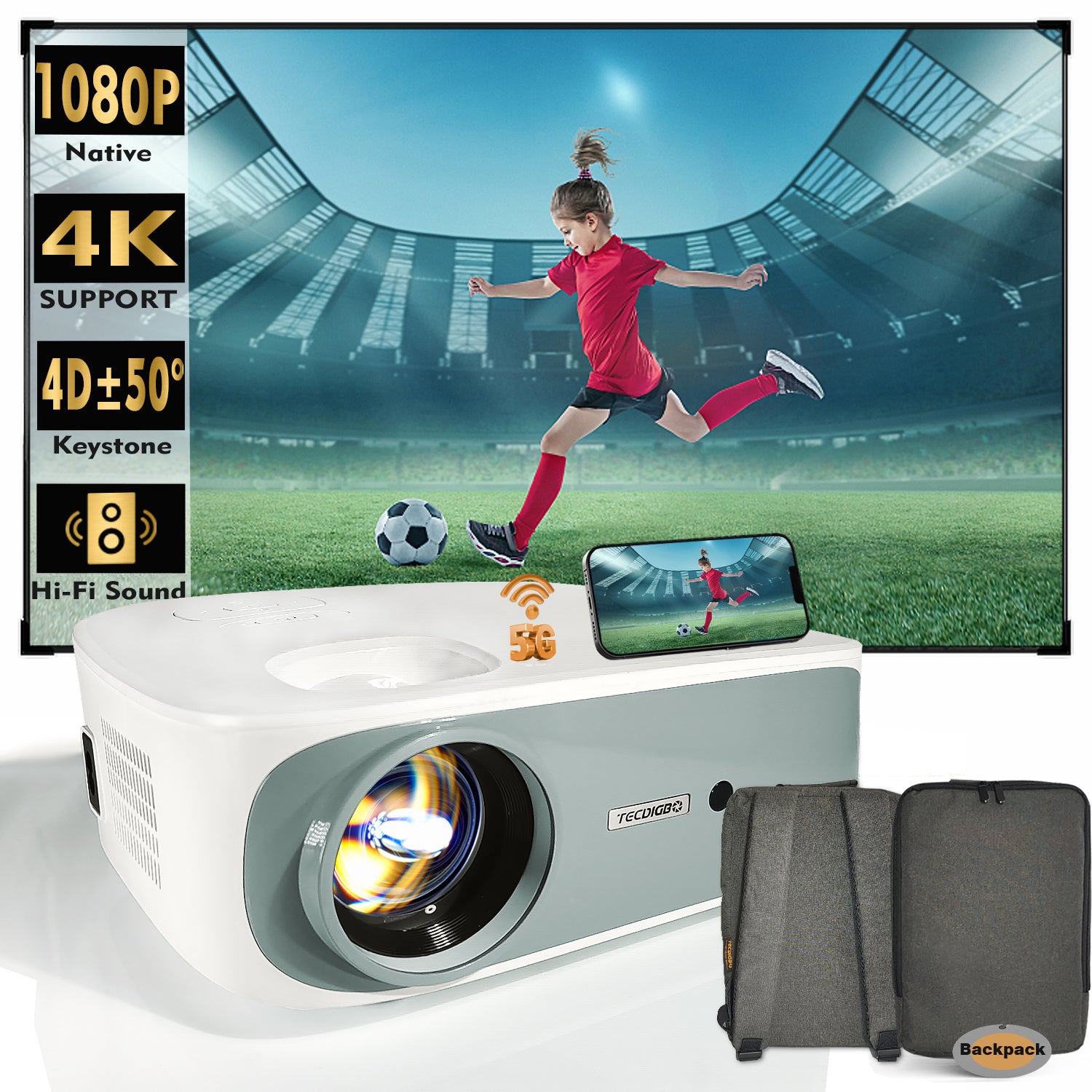 Portable Mini Projector for Outdoor Movies – Perfect for World Cup 2026 Watch Parties