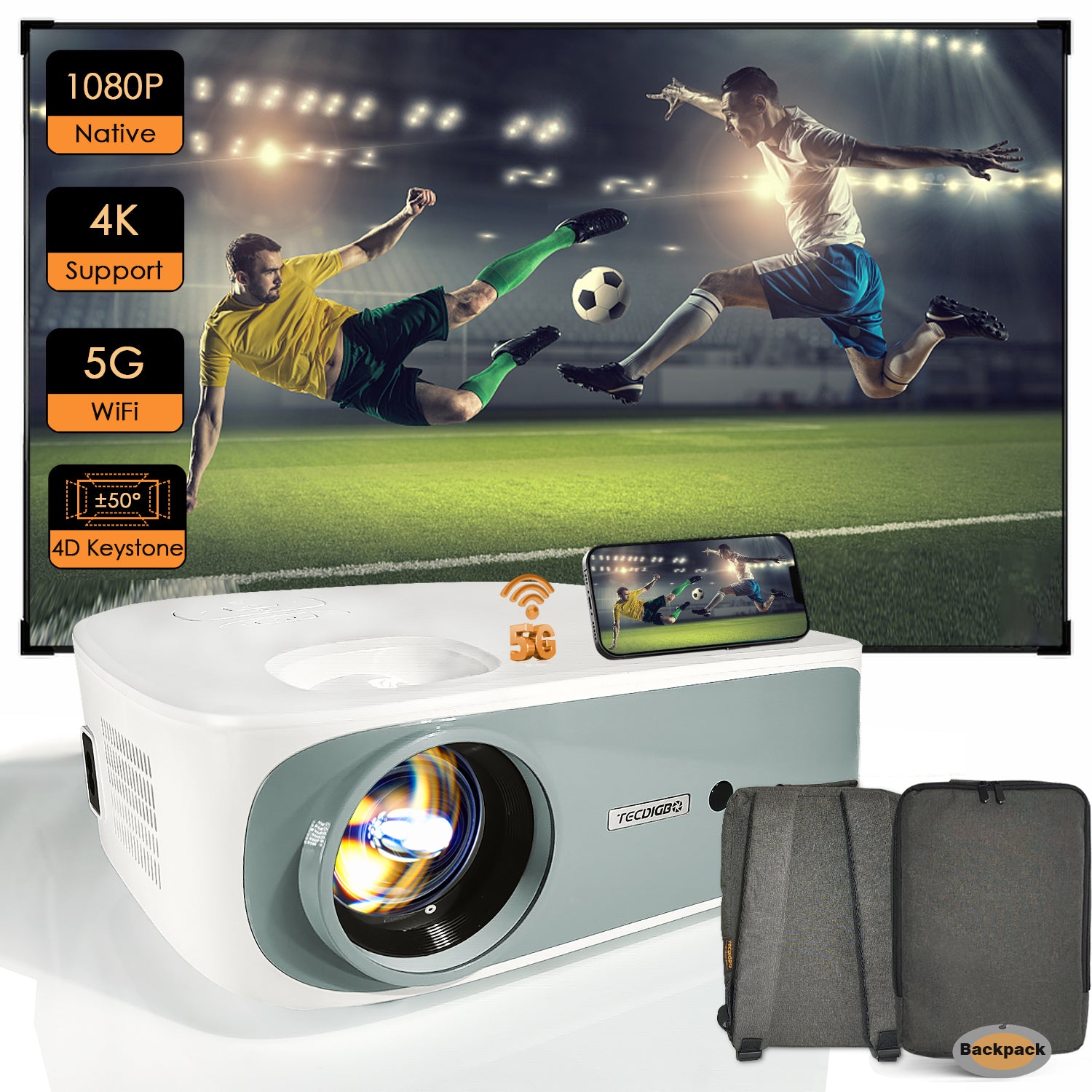 Portable Mini Projector for Outdoor Movies – Perfect for World Cup 2026 Watch Parties