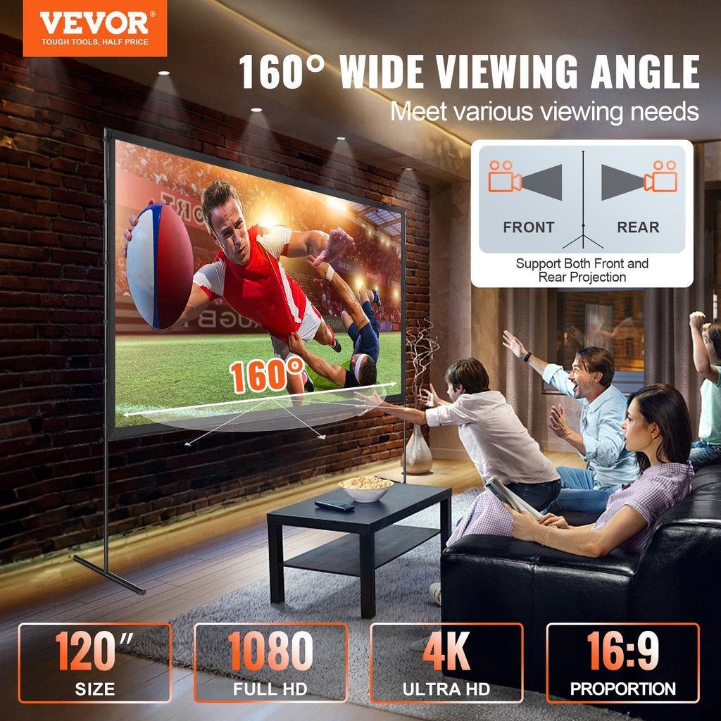 Outdoor Projector Screen 120” – Ideal for World Cup 2026 & Backyard Movie Nights